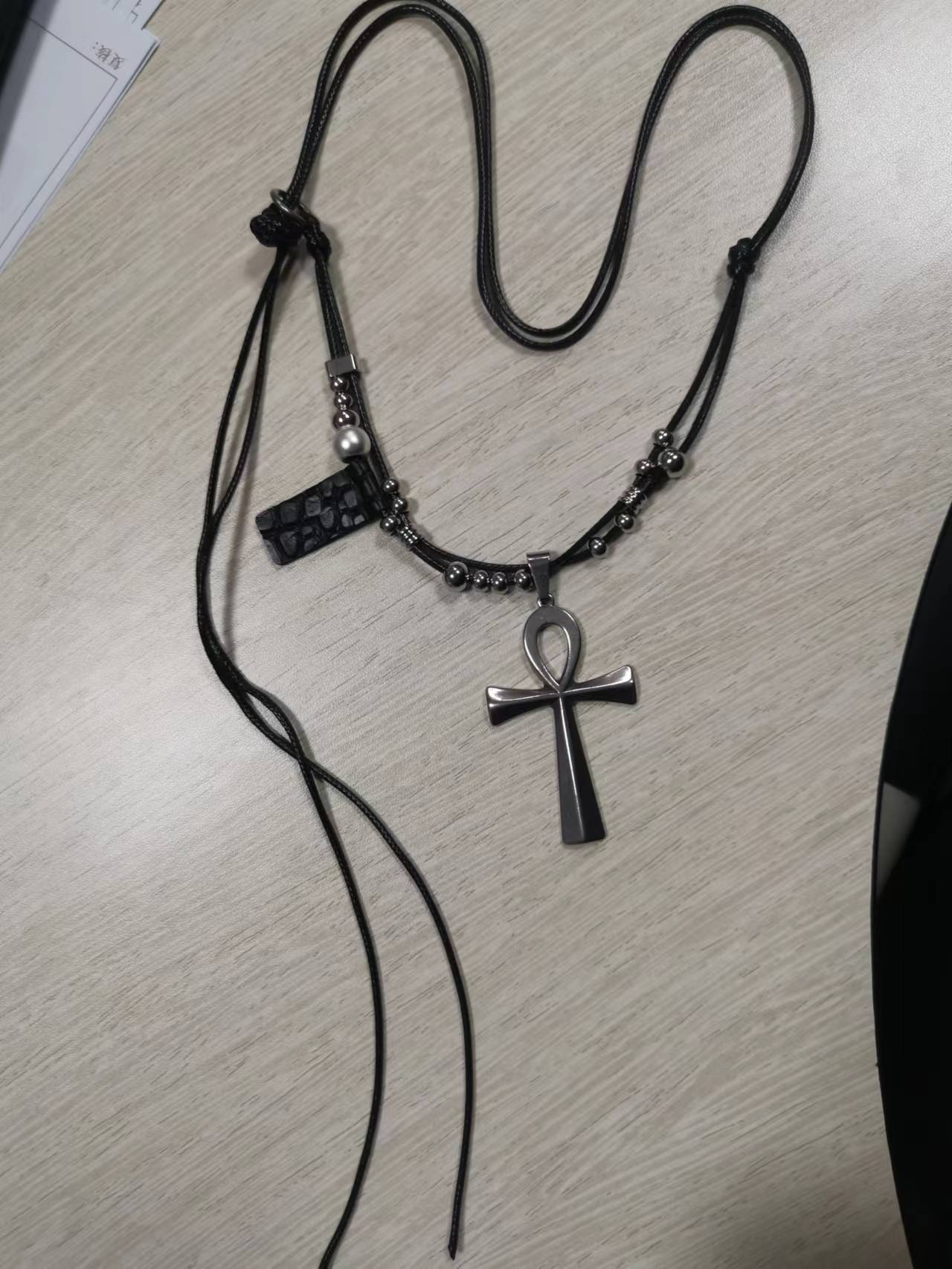 Wholesale Leather Cord Titanium Steel Necklaces